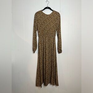Yare yellow floral midi dress size medium